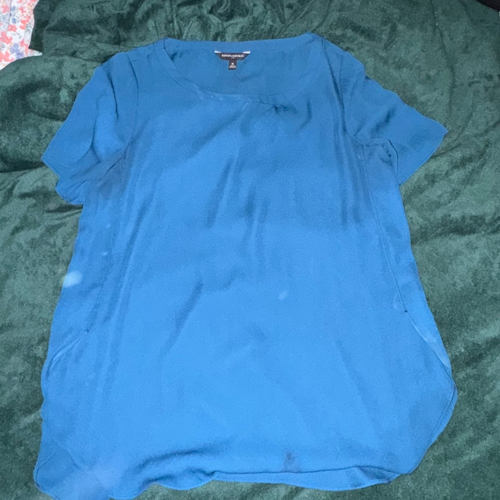 Banana Republic Teal Short Sleeve Blouse